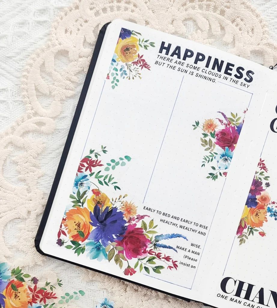 Nastro Adesivo Trasparente Con Fiori Per Scrapbooking: Decoratione Fai Da Te, 60mm X 2m, Per Diari E Album - 3